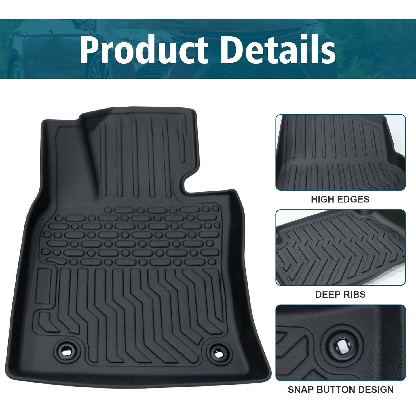 18-23 Camry All Weather Floor Mats TPE Rubber DOES NOT FIT 2018-2023 Camry Hybrid