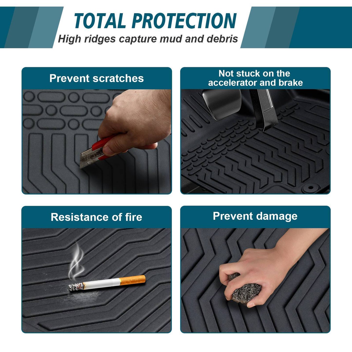 18-23 Camry All Weather Floor Mats TPE Rubber DOES NOT FIT 2018-2023 Camry Hybrid