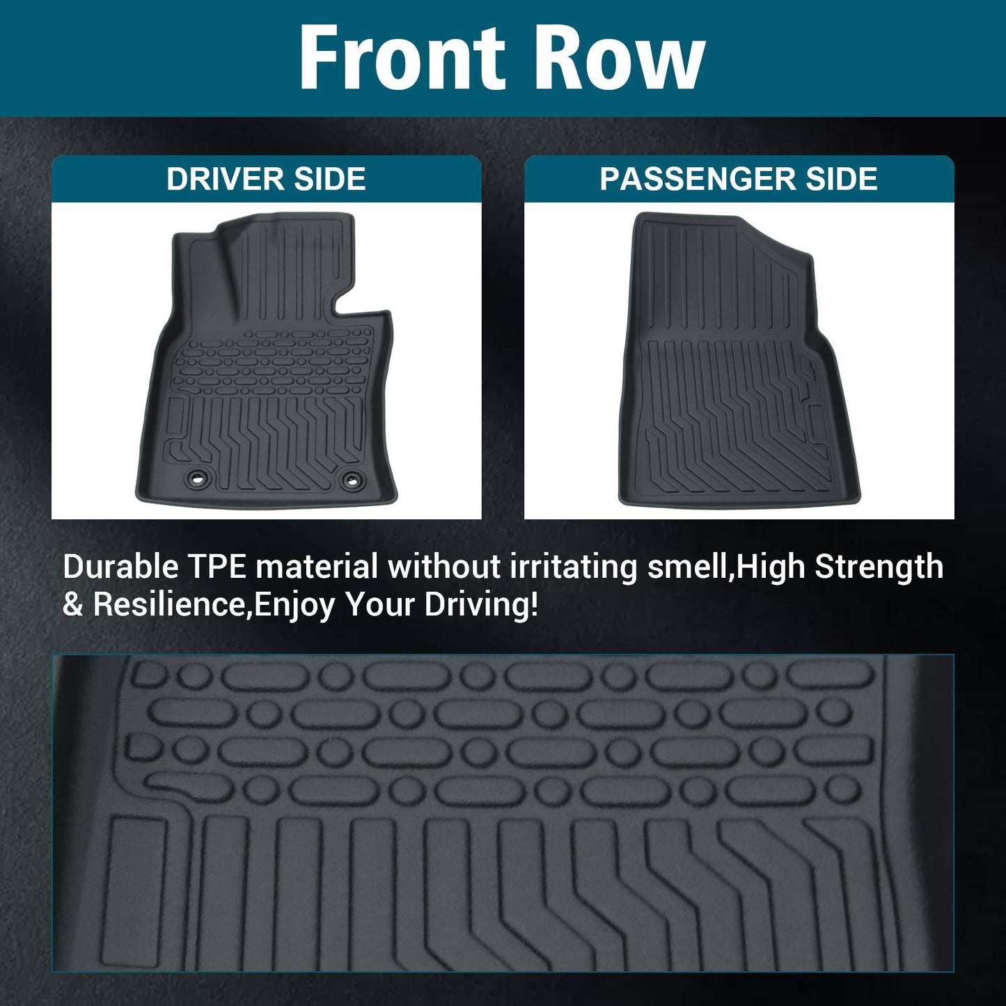 18-23 Camry All Weather Floor Mats TPE Rubber DOES NOT FIT 2018-2023 Camry Hybrid