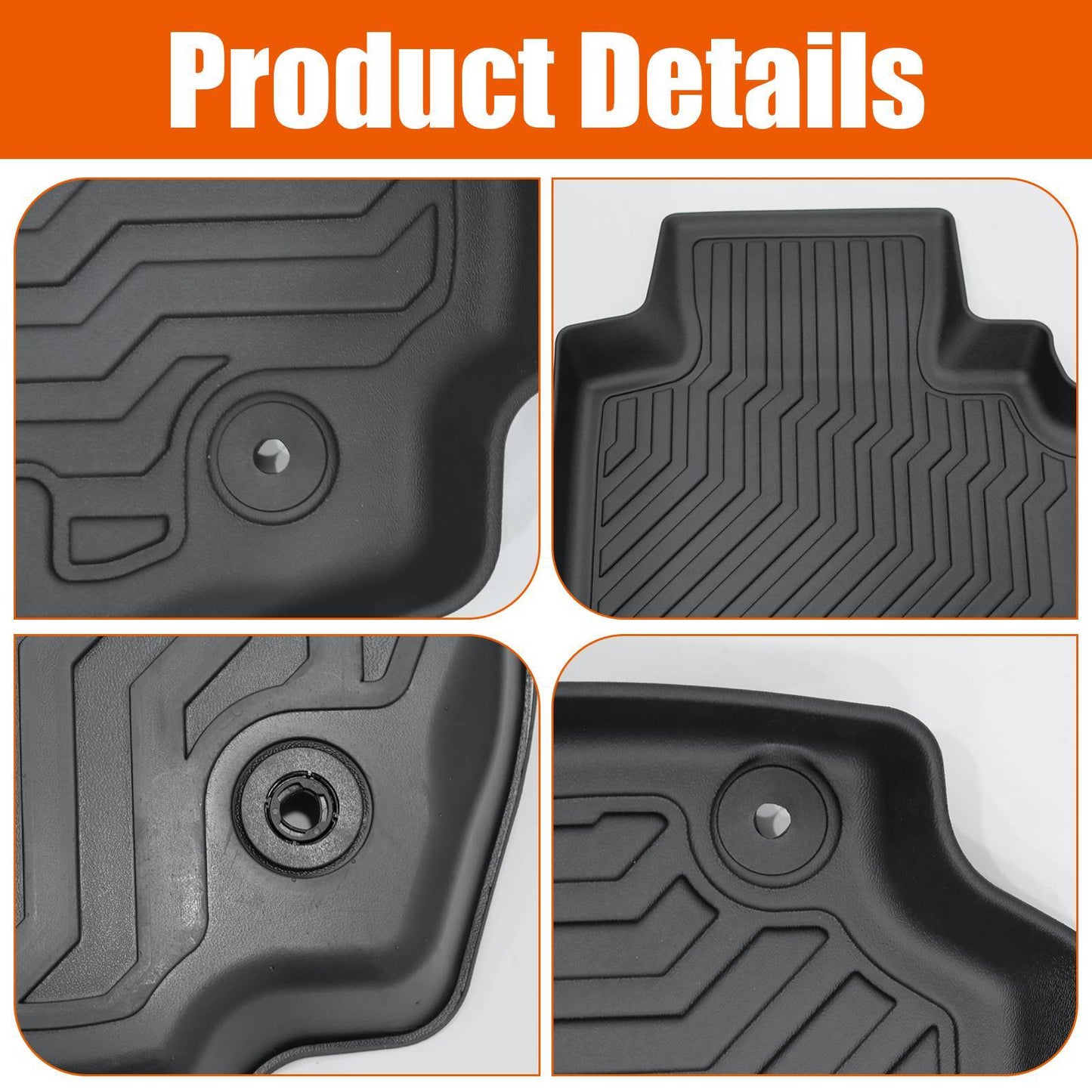 TPE Rubber Car Floor Mats For 18-22 Chevrolet Equinox & 18-23 GMC Terrain Terrain Denali