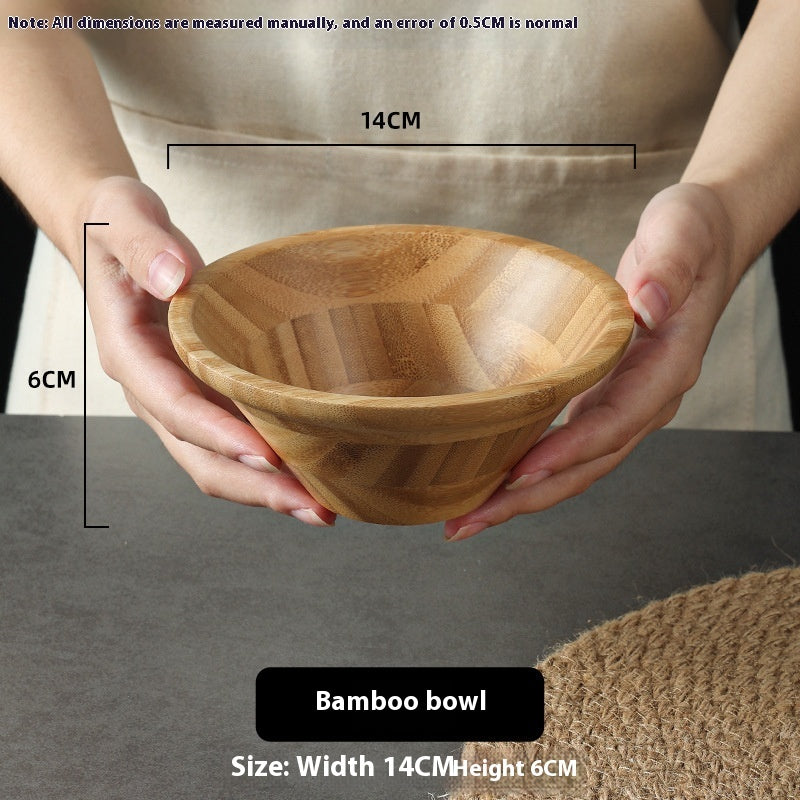 Wooden Dough Basin Thick Bamboo Bowl