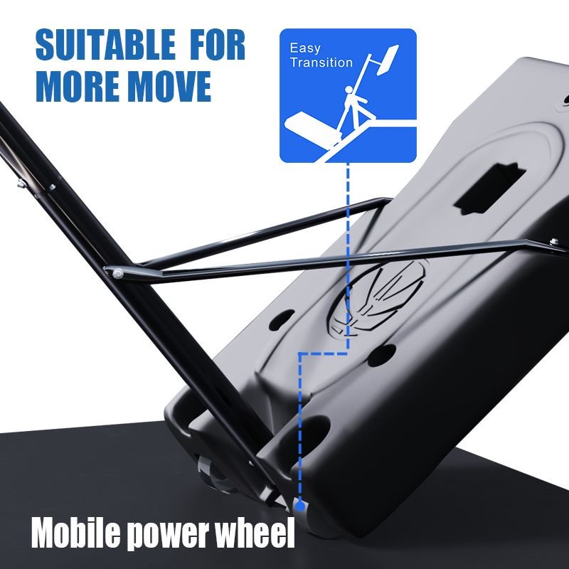 TotheCORE Basketball Stand 5.25-8.53 Ft Adjustable Portable Basketball Hoop & Goal With PC Backplate, Large Base And Wheels