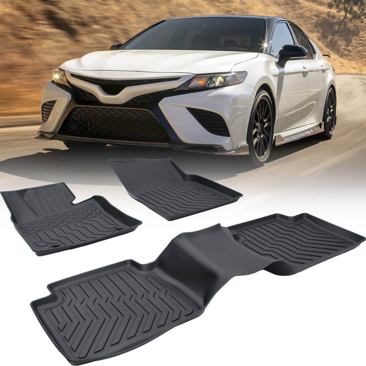 18-23 Camry All Weather Floor Mats TPE Rubber DOES NOT FIT 2018-2023 Camry Hybrid