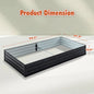 Outdoor Galvanized Raised Garden Bed Kit, Black Rectangle Planter For Vegetables, Fruits, And Herbs