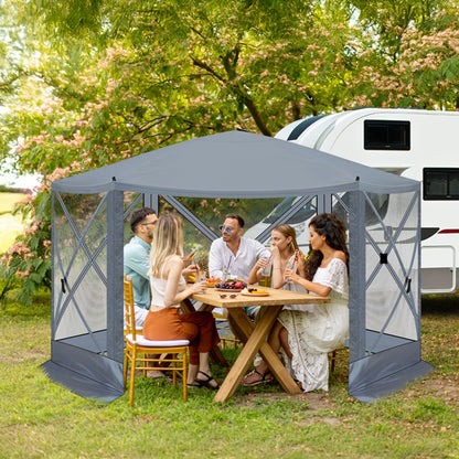 12X12ft Dark Gray Hexagonal Folding Tent