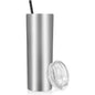 Stainless Steel Skinny Tumbler, 20 Oz Vacuum Insulated Tumbler With Lid And Straw, Double Wall Coffee Cup, Travel Mug For Cold Hot Drinks, Stainless Steel 1 Pack