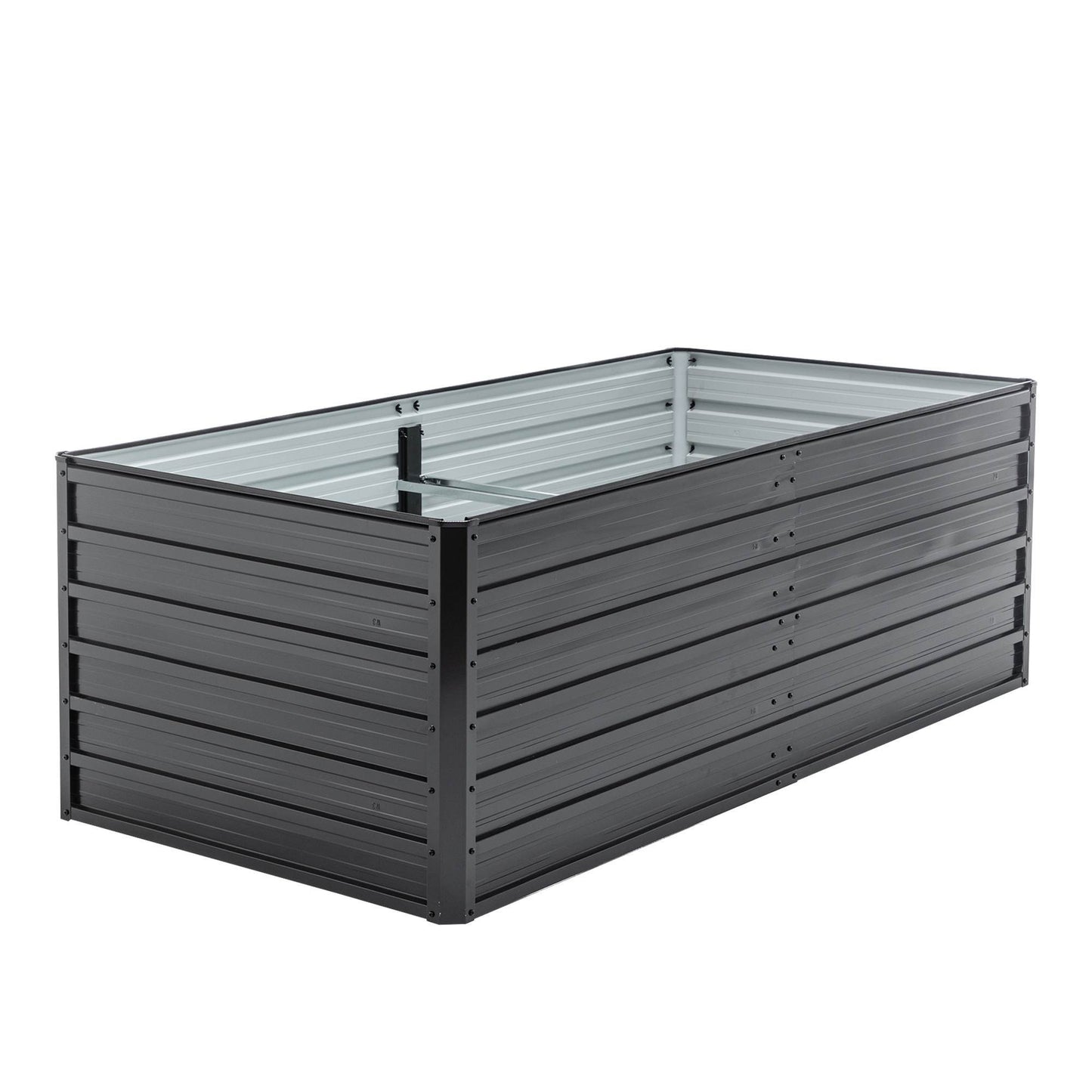 Outdoor Galvanized Raised Garden Bed Kit, Black Rectangle Planter For Vegetables, Fruits, And Herbs