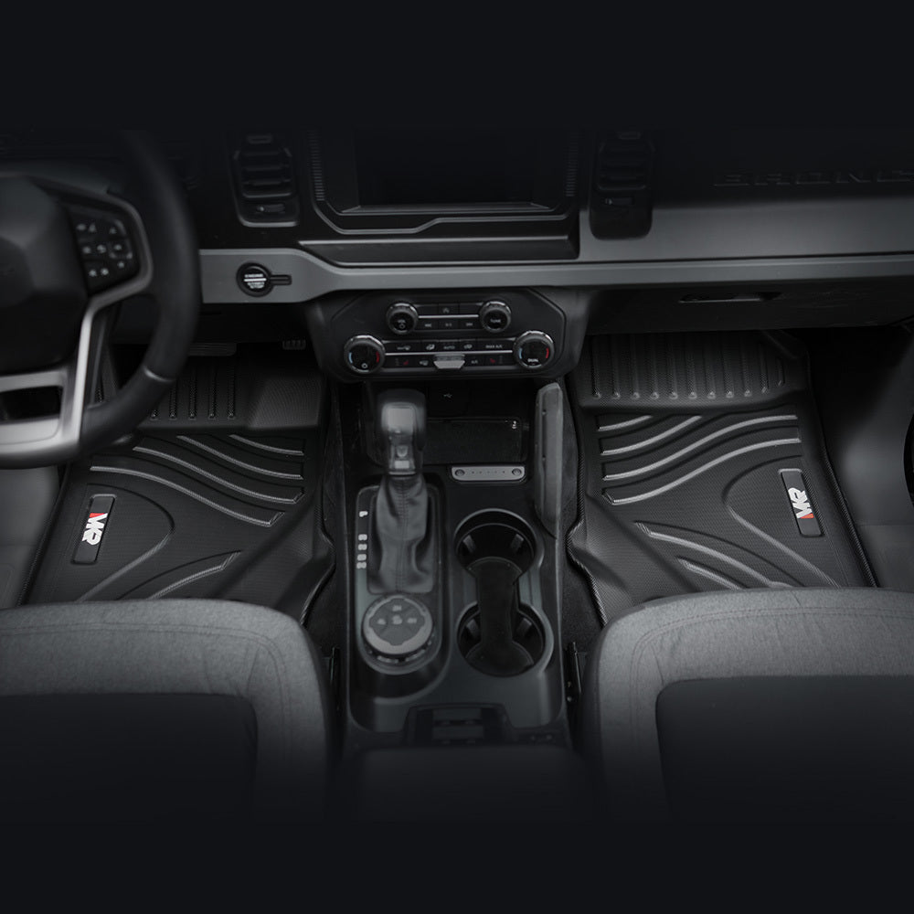 MKR Car Floor Mats For 2021-2023 Ford Bronco 3D TPE All-Weather Floor Mats - Full Set Interior Car Accessories All-Weather