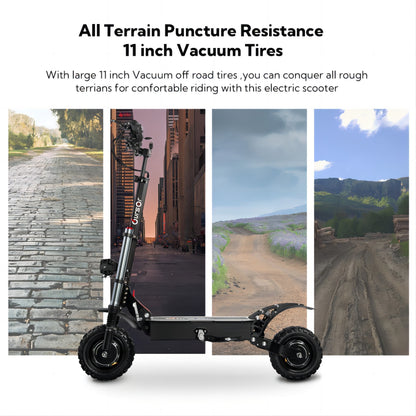 Electric Scooter With Seat, 6000W Power Dual Motor, Top Speed 50MPH, 60V 35Ah Battery 50 Miles Range, 11 Inch Off-Road Tires For Street Commuting And Limit Offroad