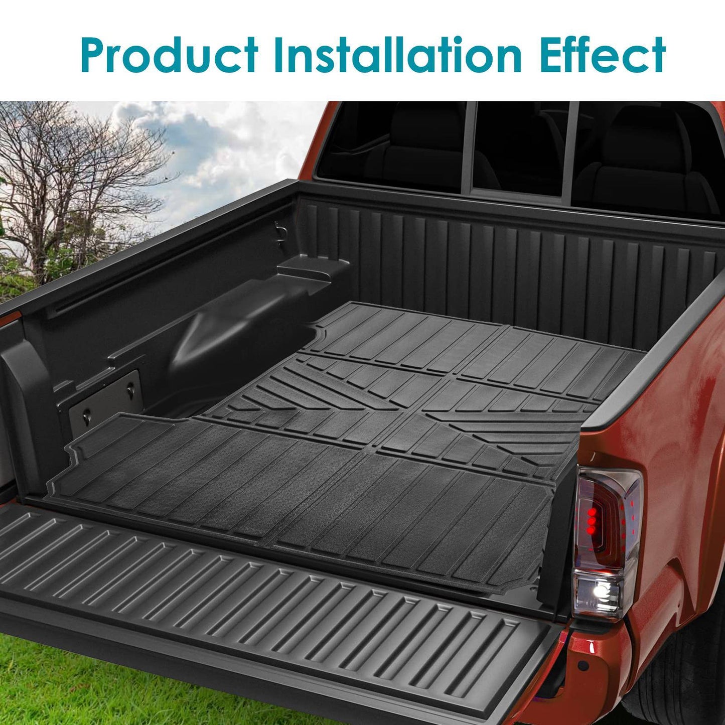 Truck Bed Mat For 2019-2024 Chevrolet Silverado GMC Sierra 1500 5.8ft Short Bed