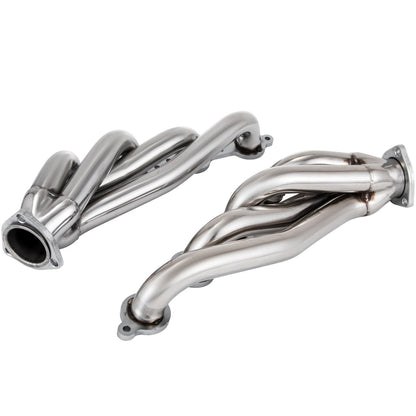 Exhaust Header Set 1 Exhaust Turbo Headers, Stainless Steel Exhaust Manifold Headers, Shorty Engine Conversion LS Swap Exhaust Headers For Chevy LS1 LS2 LS3 LS6 LS10 SUV Truck Car