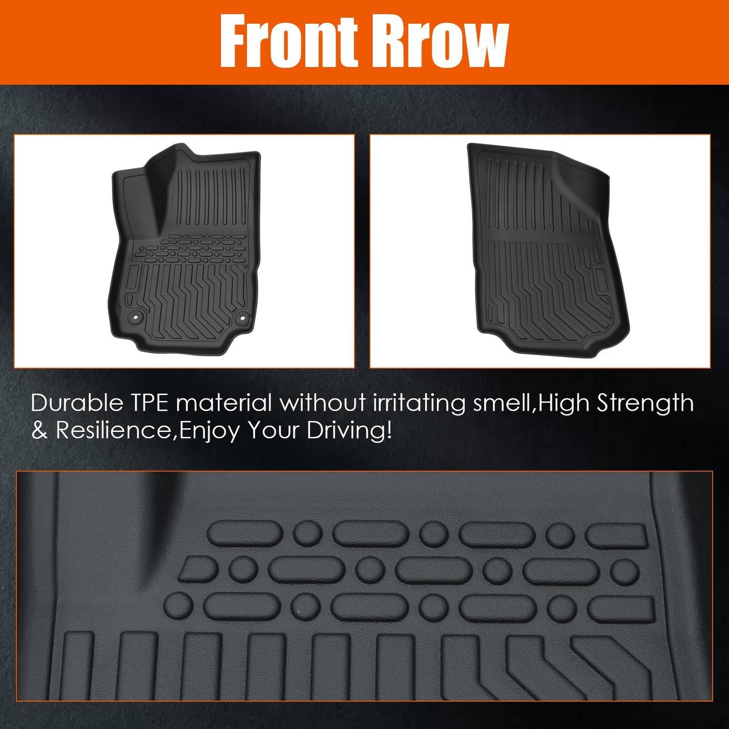 TPE Rubber Car Floor Mats For 18-22 Chevrolet Equinox & 18-23 GMC Terrain Terrain Denali