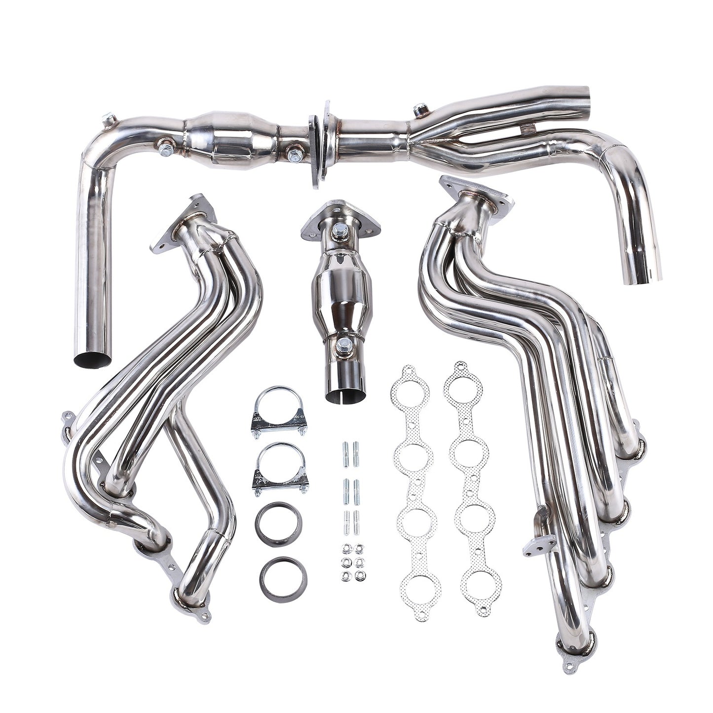99-05 GMC-CHEVY GMT800 V8 ENGINE TRUCK-SUV STAINLESS MANIFOLD HEADER&Y-PIPE&GASKET   Ban The Sale Of Amazon&Temu