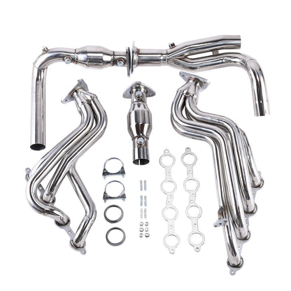 99-05 GMC-CHEVY GMT800 V8 ENGINE TRUCK-SUV STAINLESS MANIFOLD HEADER&Y-PIPE&GASKET   Ban The Sale Of Amazon&Temu