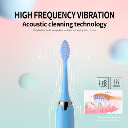 Toothbrush With Multi - Mode Selection And Seven - Brush - Head Cleaning Set