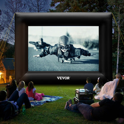 VEVOR Inflatable Movie Screen 24FT 288inch  Inflatable Projector Screen For Outside With 360W Air Blower Inflatable Screen Oxford Fabric Material Blow Up Screen For Outdoor Movie Supports Front/ Rear