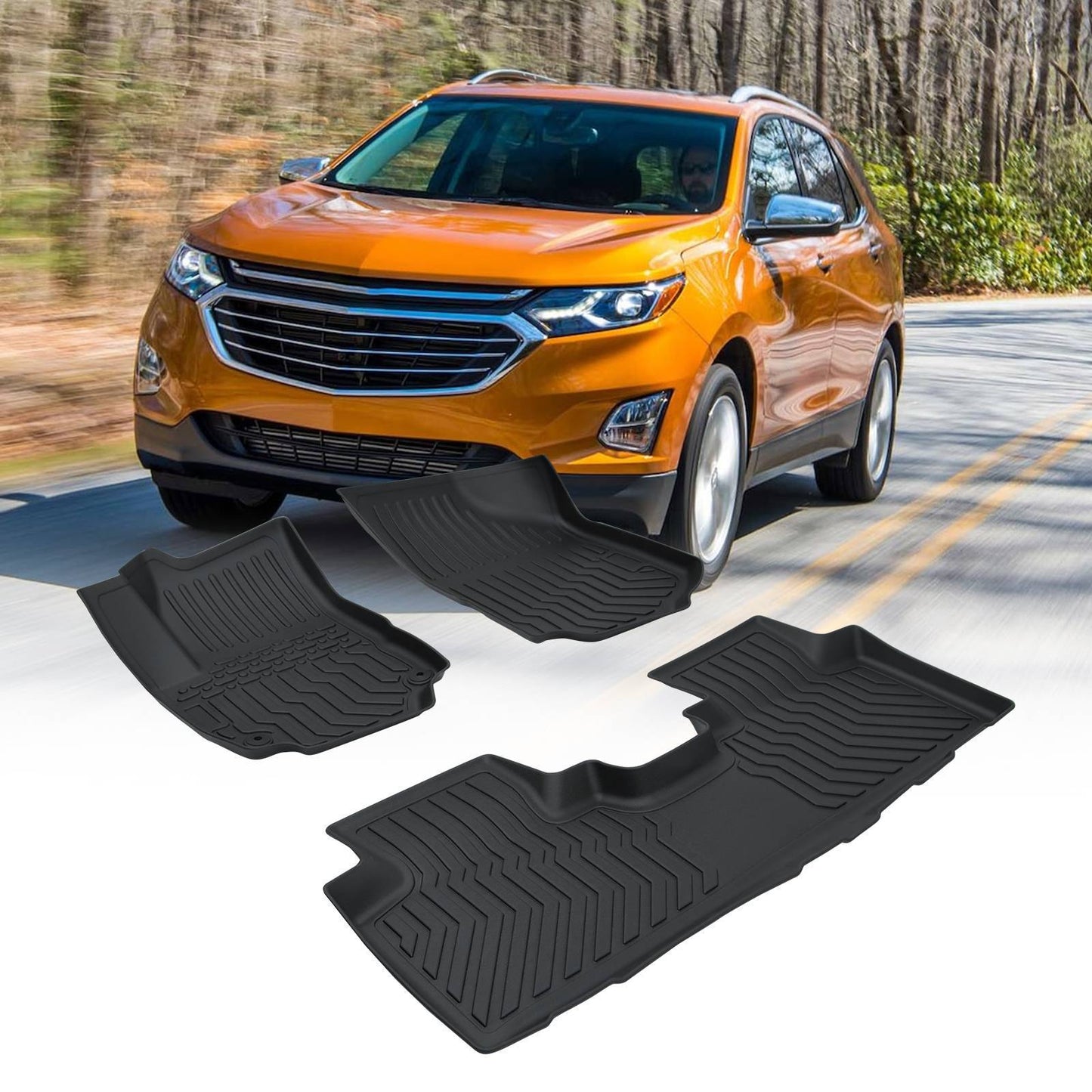 TPE Rubber Car Floor Mats For 18-22 Chevrolet Equinox & 18-23 GMC Terrain Terrain Denali
