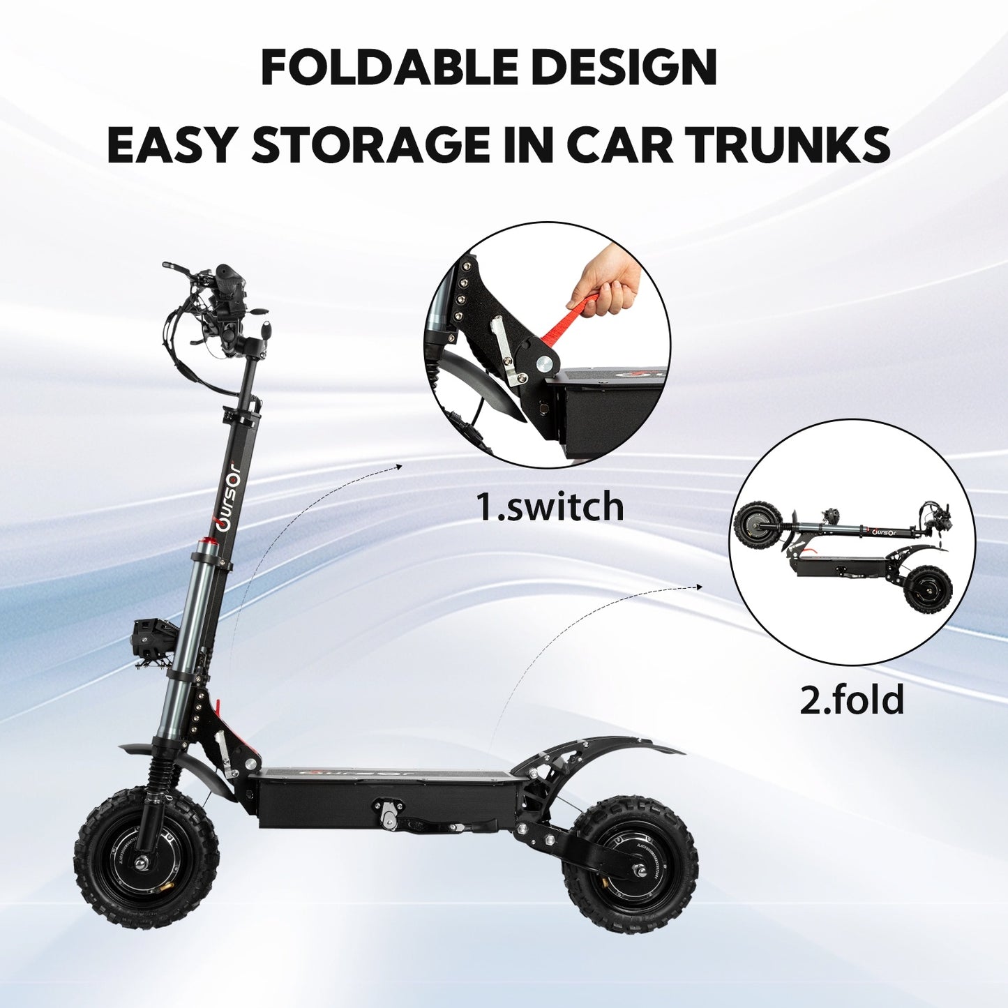 Electric Scooter With Seat, 6000W Power Dual Motor, Top Speed 50MPH, 60V 35Ah Battery 50 Miles Range, 11 Inch Off-Road Tires For Street Commuting And Limit Offroad