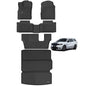 Floor Mats & Big Cargo Liners Compatible For 2016-2024 Dodge Durango. All Weather 3 Rows Anti-Slip TPE Mat-Black. -7-Seats-6-Seats