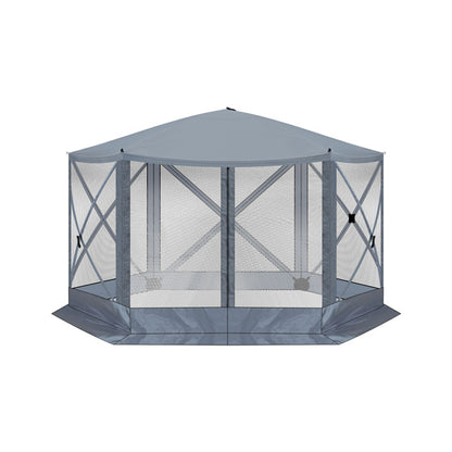 12X12ft Dark Gray Hexagonal Folding Tent