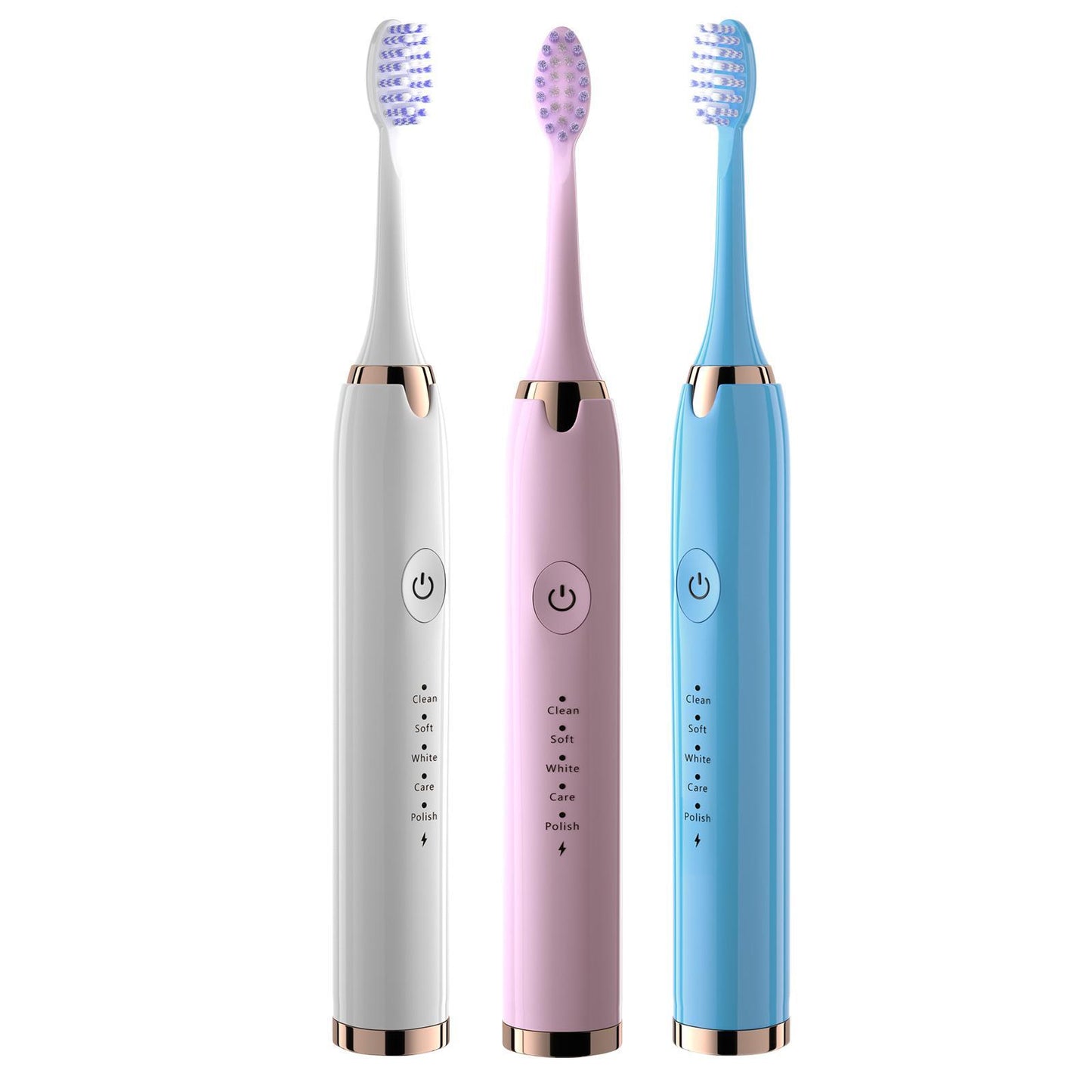 Toothbrush With Multi - Mode Selection And Seven - Brush - Head Cleaning Set