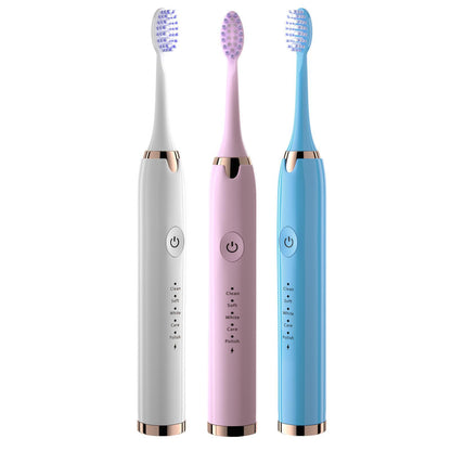 Toothbrush With Multi - Mode Selection And Seven - Brush - Head Cleaning Set