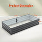Outdoor Galvanized Raised Garden Bed Kit, Black Rectangle Planter For Vegetables, Fruits, And Herbs
