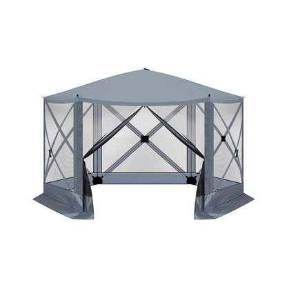 12X12ft Dark Gray Hexagonal Folding Tent