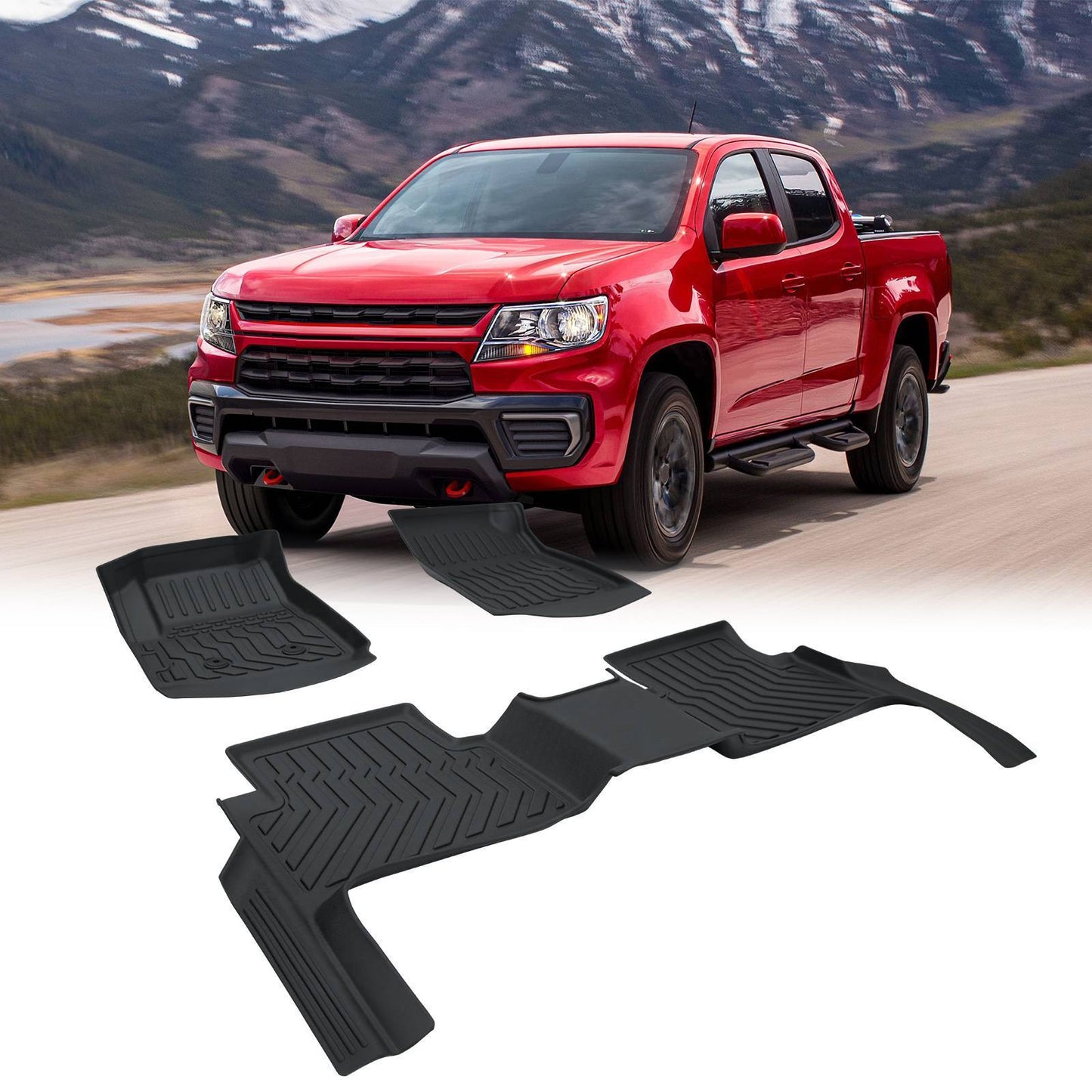 TPE Rubber Car Floor Mat 2015-2022 Chevrolet Colorado/ GMC Canyon Crew Cab