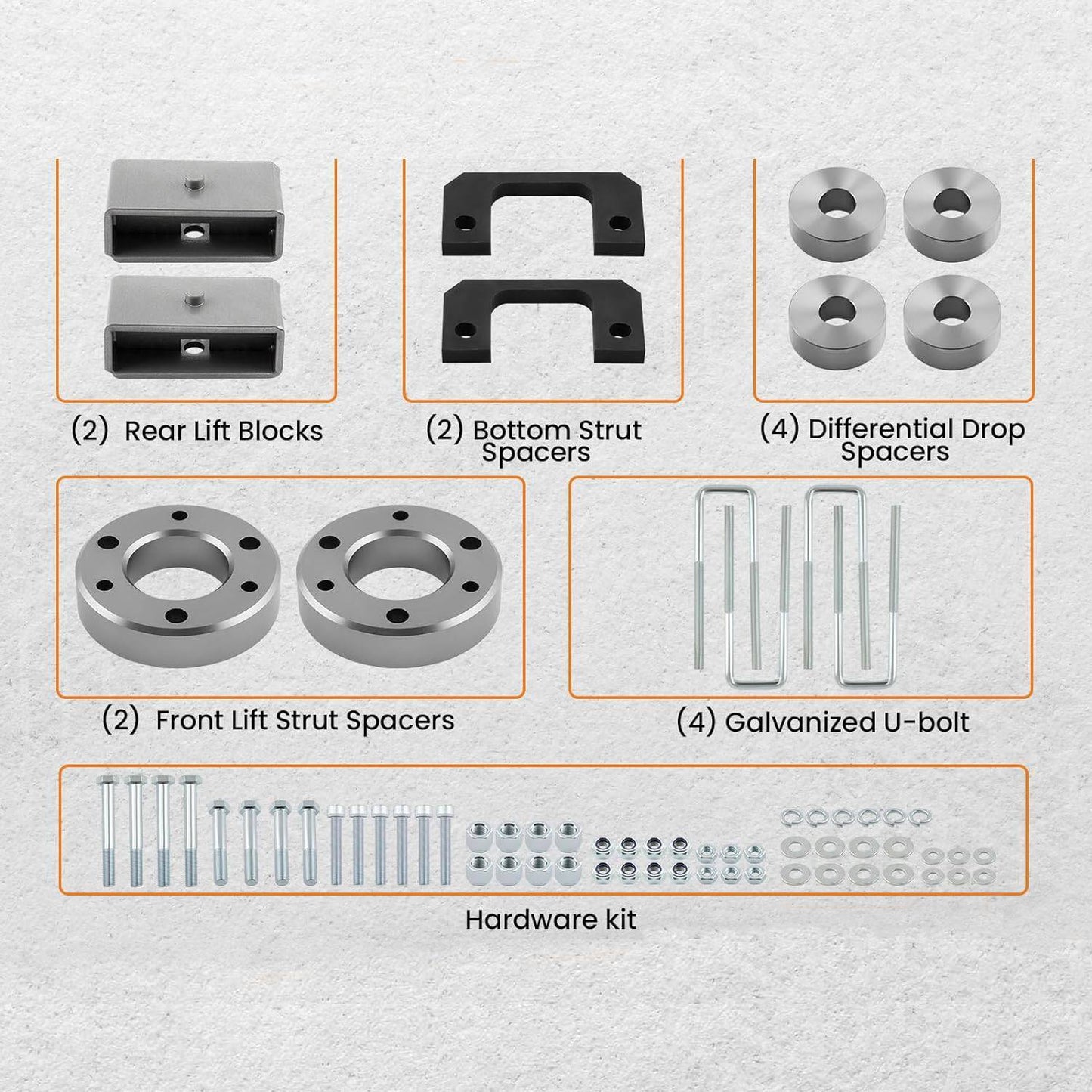 Leveling Kit W Diff Drop Spacers For Chevy Silverado/ GMC Sierra 1500 2007-2020