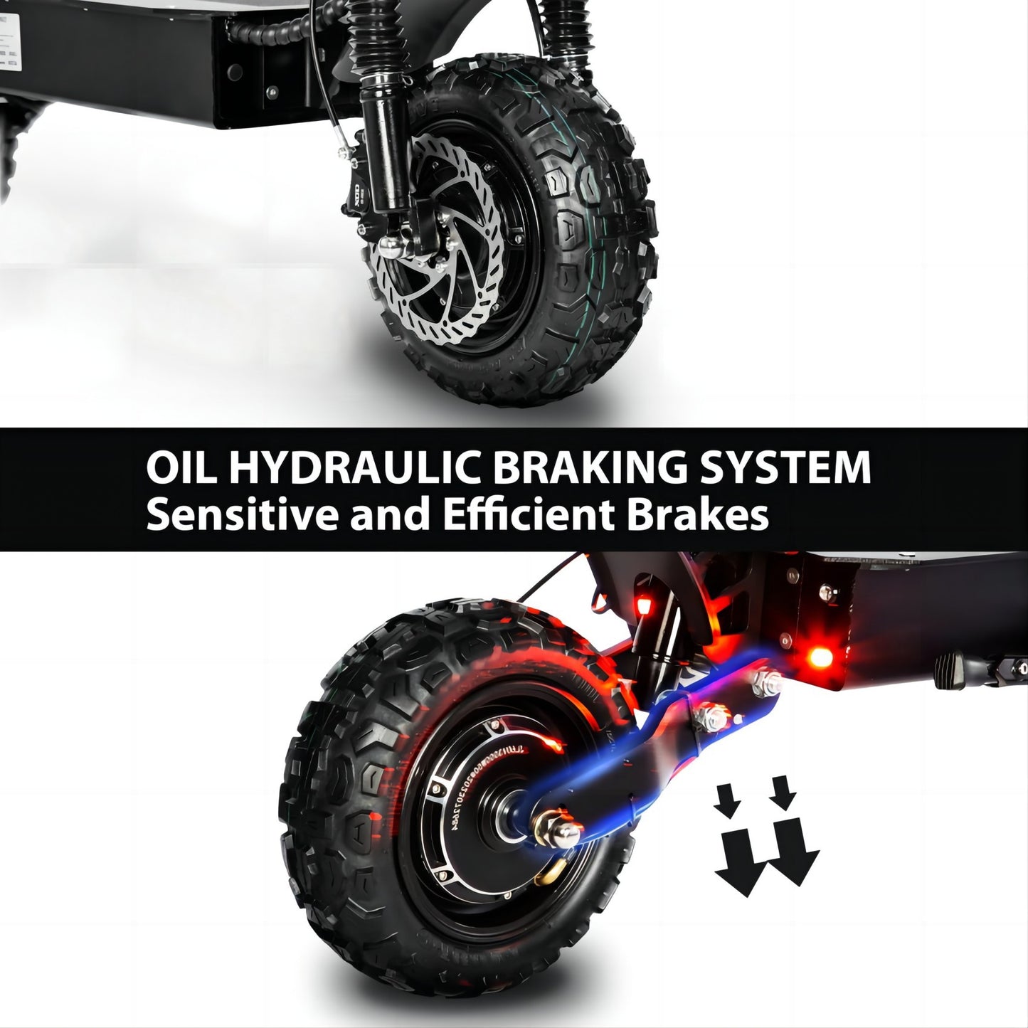 Electric Scooter With Seat, 6000W Power Dual Motor, Top Speed 50MPH, 60V 35Ah Battery 50 Miles Range, 11 Inch Off-Road Tires For Street Commuting And Limit Offroad