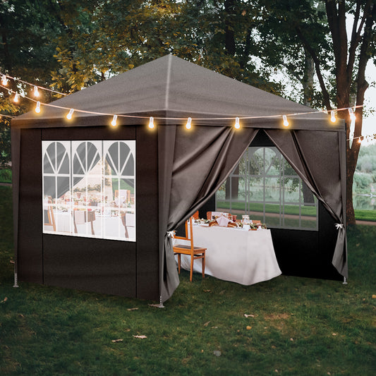 10x10ft Black, 4 Side Pergola