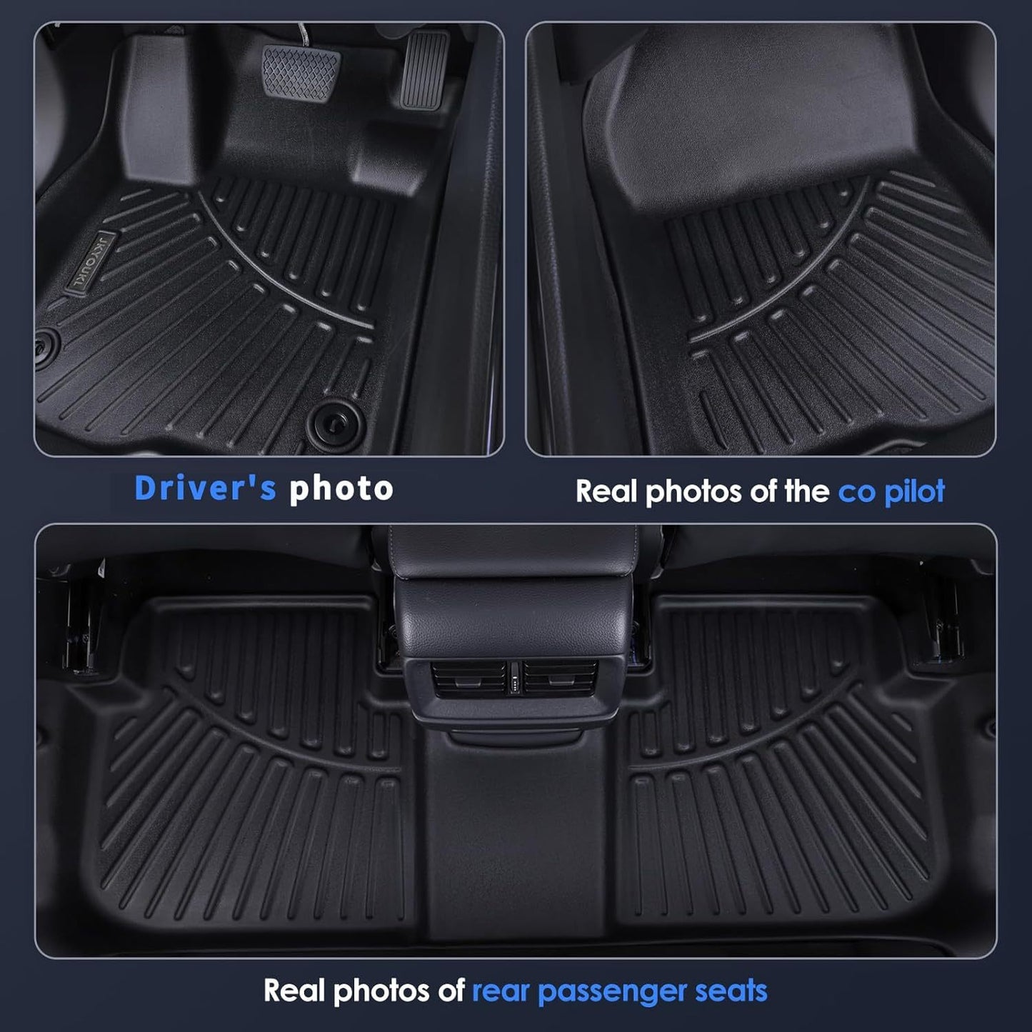 2020-2025 Kia Telluride 7-Seat 3 Row Floor Liners And Trunk Mat-Black