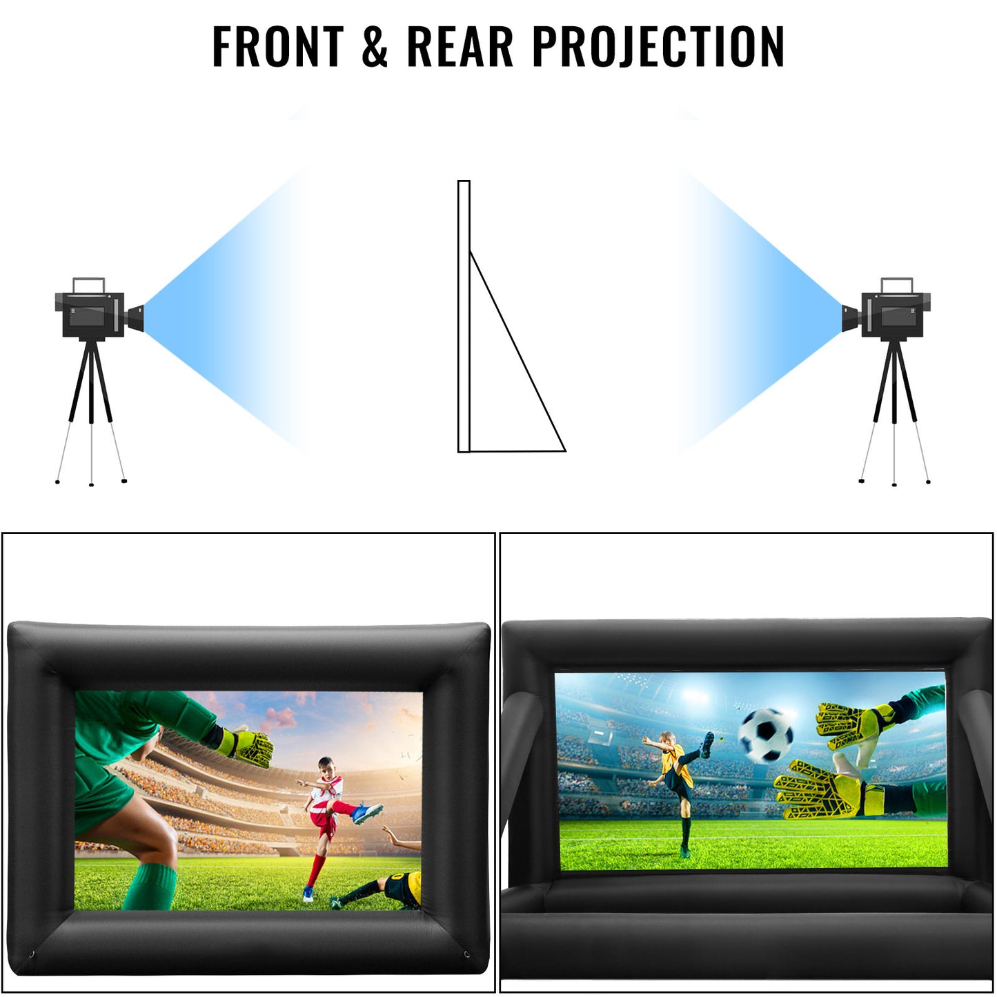 VEVOR Inflatable Movie Screen 24FT 288inch  Inflatable Projector Screen For Outside With 360W Air Blower Inflatable Screen Oxford Fabric Material Blow Up Screen For Outdoor Movie Supports Front/ Rear