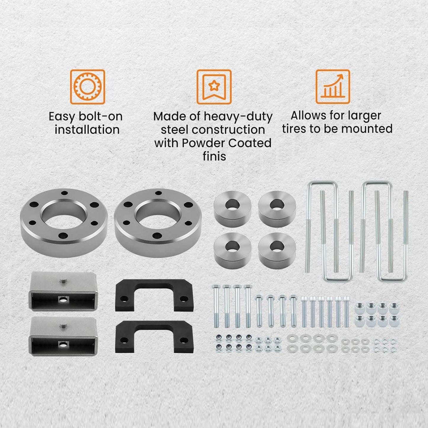 Leveling Kit W Diff Drop Spacers For Chevy Silverado/ GMC Sierra 1500 2007-2020