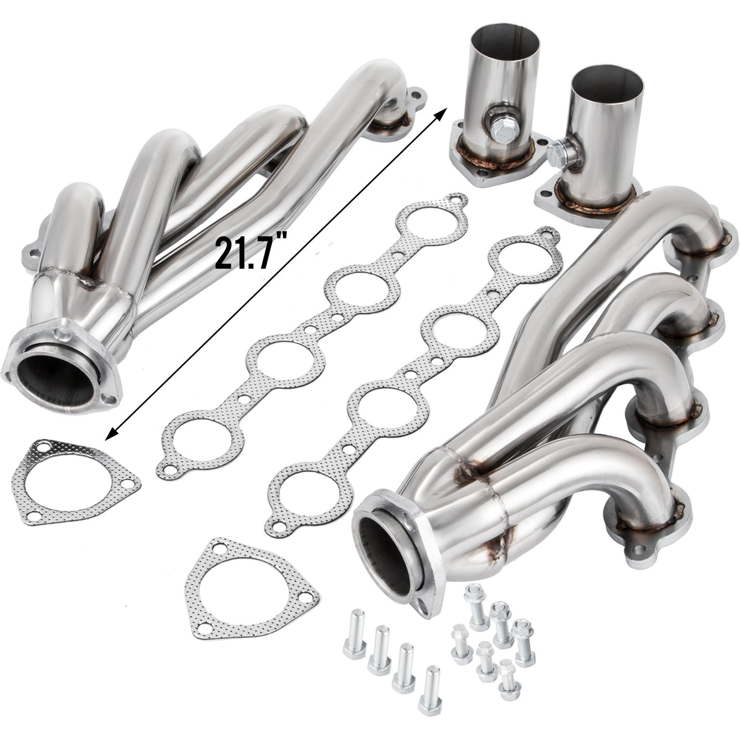 Exhaust Header Set 1 Exhaust Turbo Headers, Stainless Steel Exhaust Manifold Headers, Shorty Engine Conversion LS Swap Exhaust Headers For Chevy LS1 LS2 LS3 LS6 LS10 SUV Truck Car