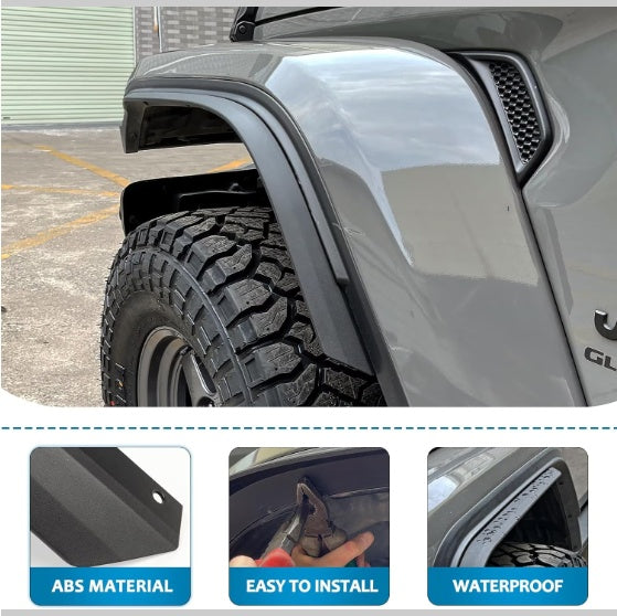 Front  Rear Fenders Compatible With 2020-2024 Wrangler Gladiator JT Sport  Willys