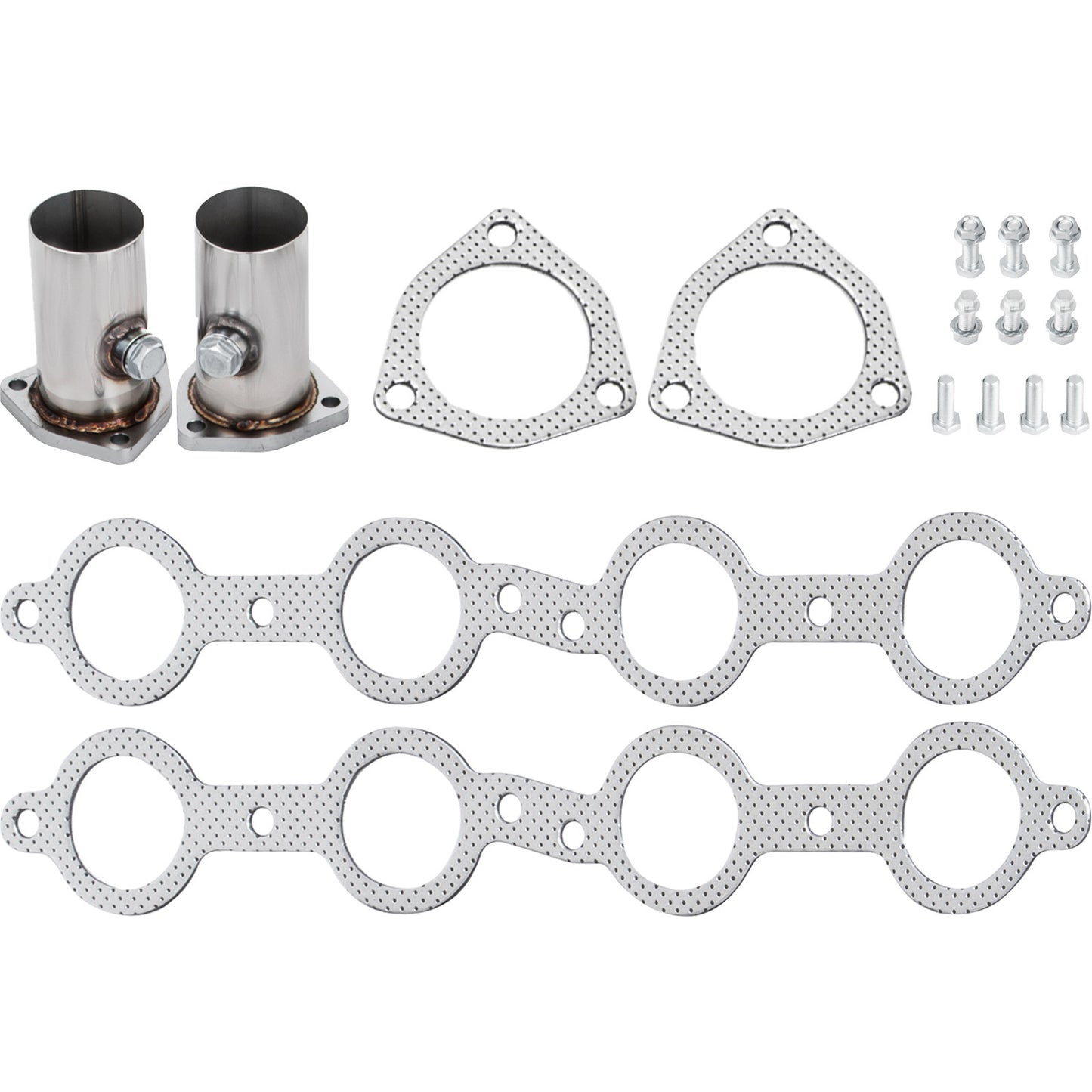 Exhaust Header Set 1 Exhaust Turbo Headers, Stainless Steel Exhaust Manifold Headers, Shorty Engine Conversion LS Swap Exhaust Headers For Chevy LS1 LS2 LS3 LS6 LS10 SUV Truck Car