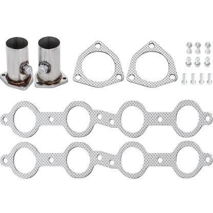 Exhaust Header Set 1 Exhaust Turbo Headers, Stainless Steel Exhaust Manifold Headers, Shorty Engine Conversion LS Swap Exhaust Headers For Chevy LS1 LS2 LS3 LS6 LS10 SUV Truck Car