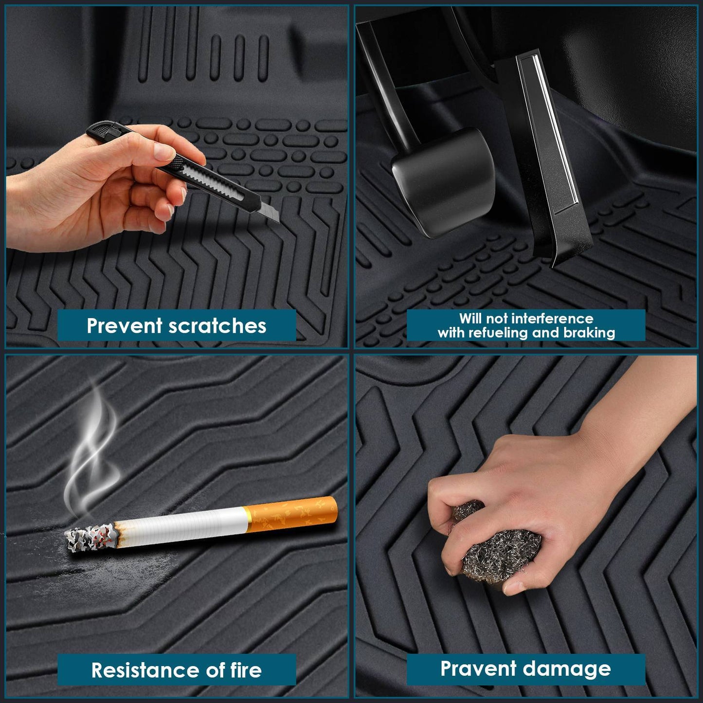 2023 CRV Hybrid Black All-Weather TPE Rubber Car Mats