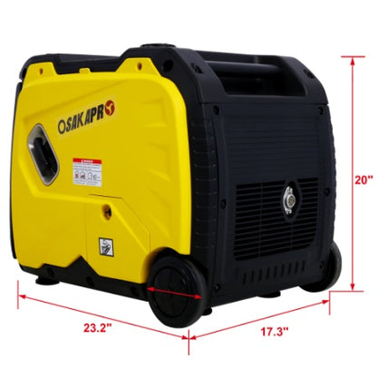 Super Quiet Inverter Generator 4500w Portable Generator Electric Start, Foldable Handle With Wheel,212cc 4 Stroke CARB EPA Compliant
