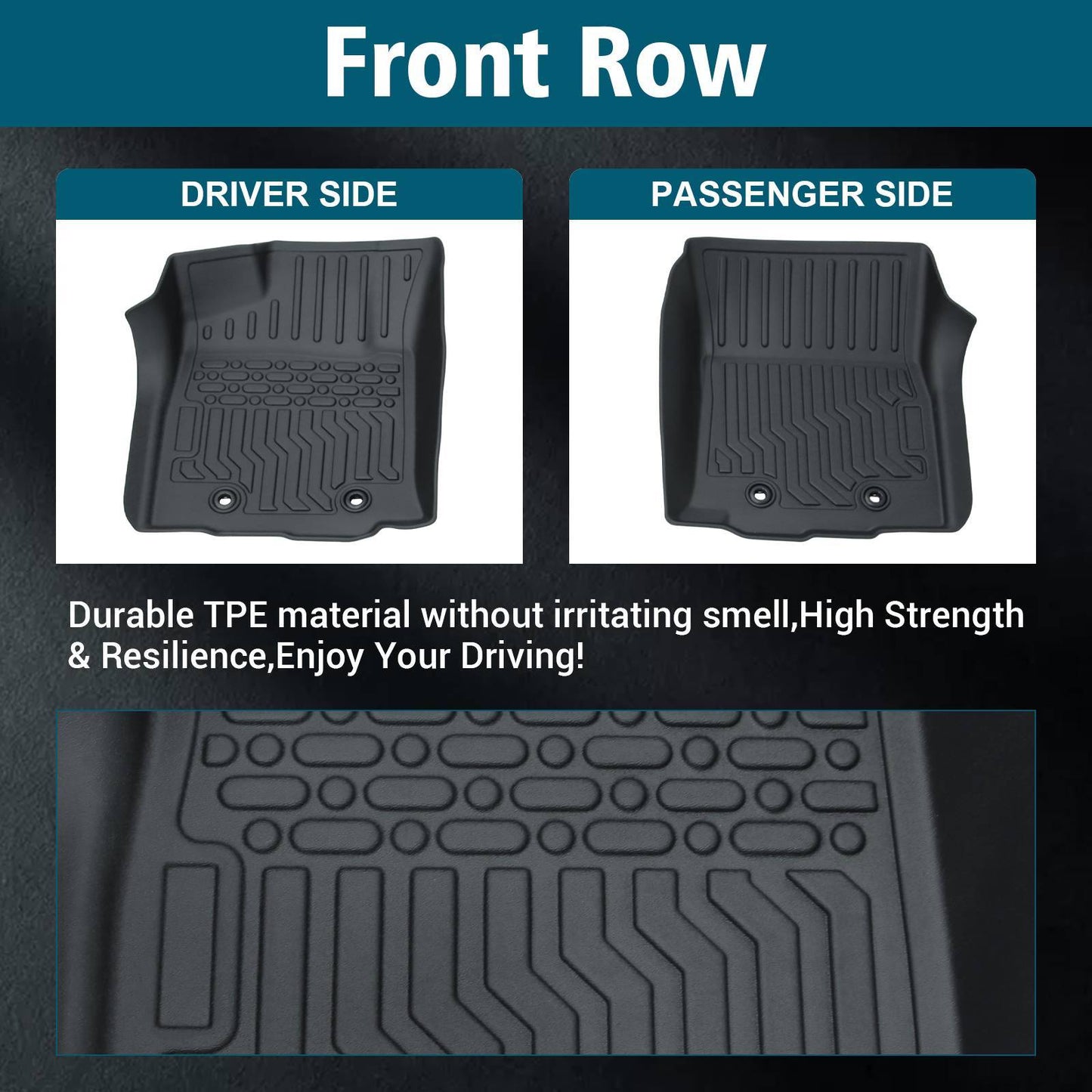 18-23 Tacoma Double Cab TPE Rubber Car Floor Mats