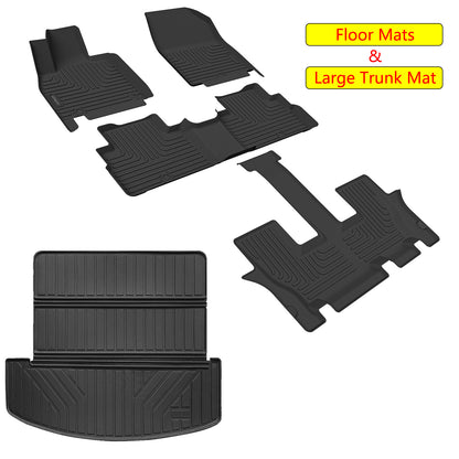 2020-2025 Kia Telluride 7-Seat 3 Row Floor Liners And Trunk Mat-Black