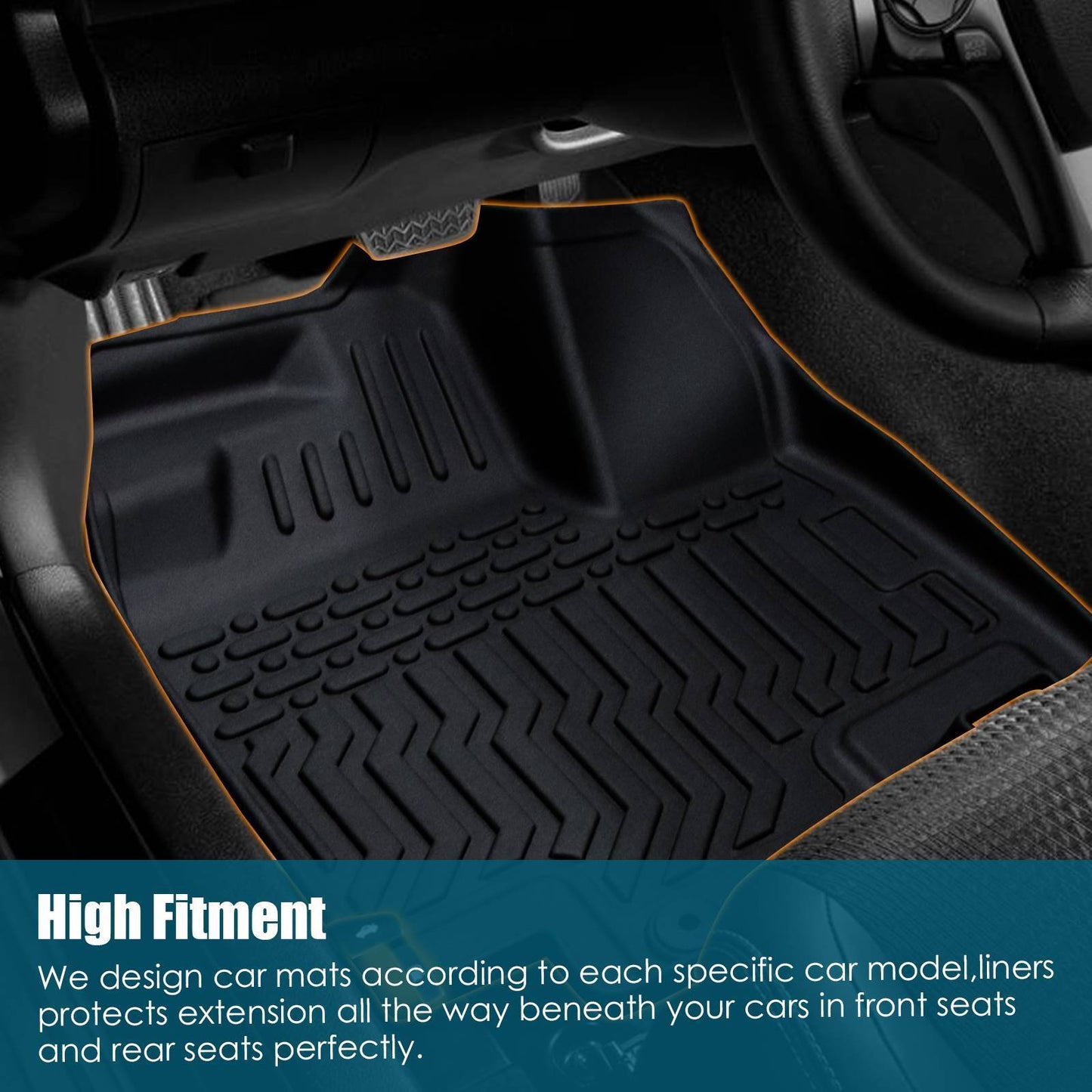 2023 CRV Hybrid Black All-Weather TPE Rubber Car Mats